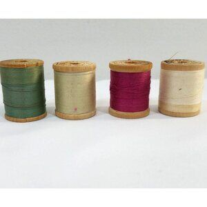 Vintage Belding Corticelli Bel-Waxed Mercerized Cotton Thread Spools Lot Of 4